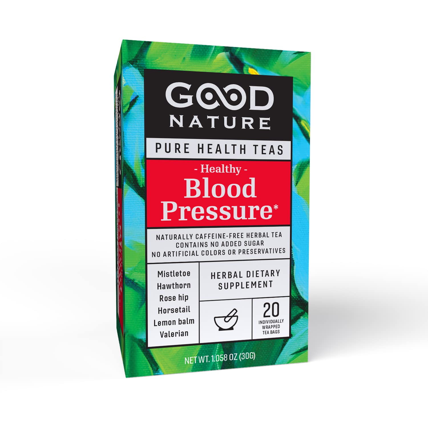 Goodnature Healthy Tea for Blood Pressure Support - 1.058 Oz (30g) - Herbal Wellness Tea for Relaxation & Heart Health - Perfect for Morning Routine or Evening Stress Relief