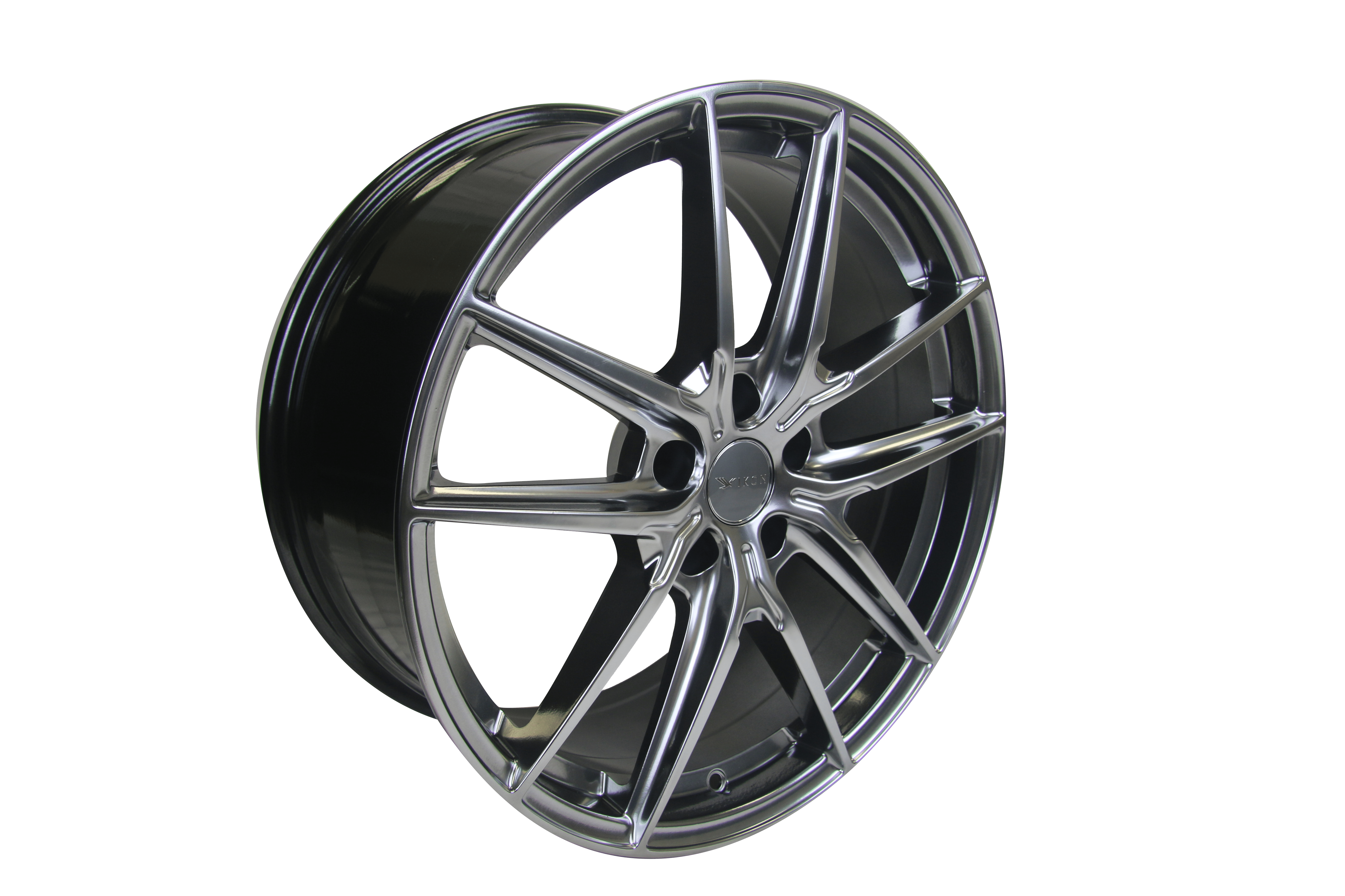 IKON Alloy Wheel IK114 19x8.5 5x114.3 72.6mm Hub Bore Gloss Black/Hyper Black - Premium 19 Inch Rims for Honda Civic, Accord, Toyota Camry & More - Perfect for Street Performance & Custom Car Upgrades