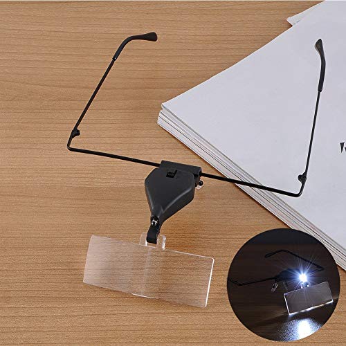 WorldCare® LED Magnifying Glasses for Eyelash Extensions - 5X Hands-Free Magnifier with Adjustable Light for Precision Work - Perfect for Lash Artists, Nail Techs & Detailed Crafts