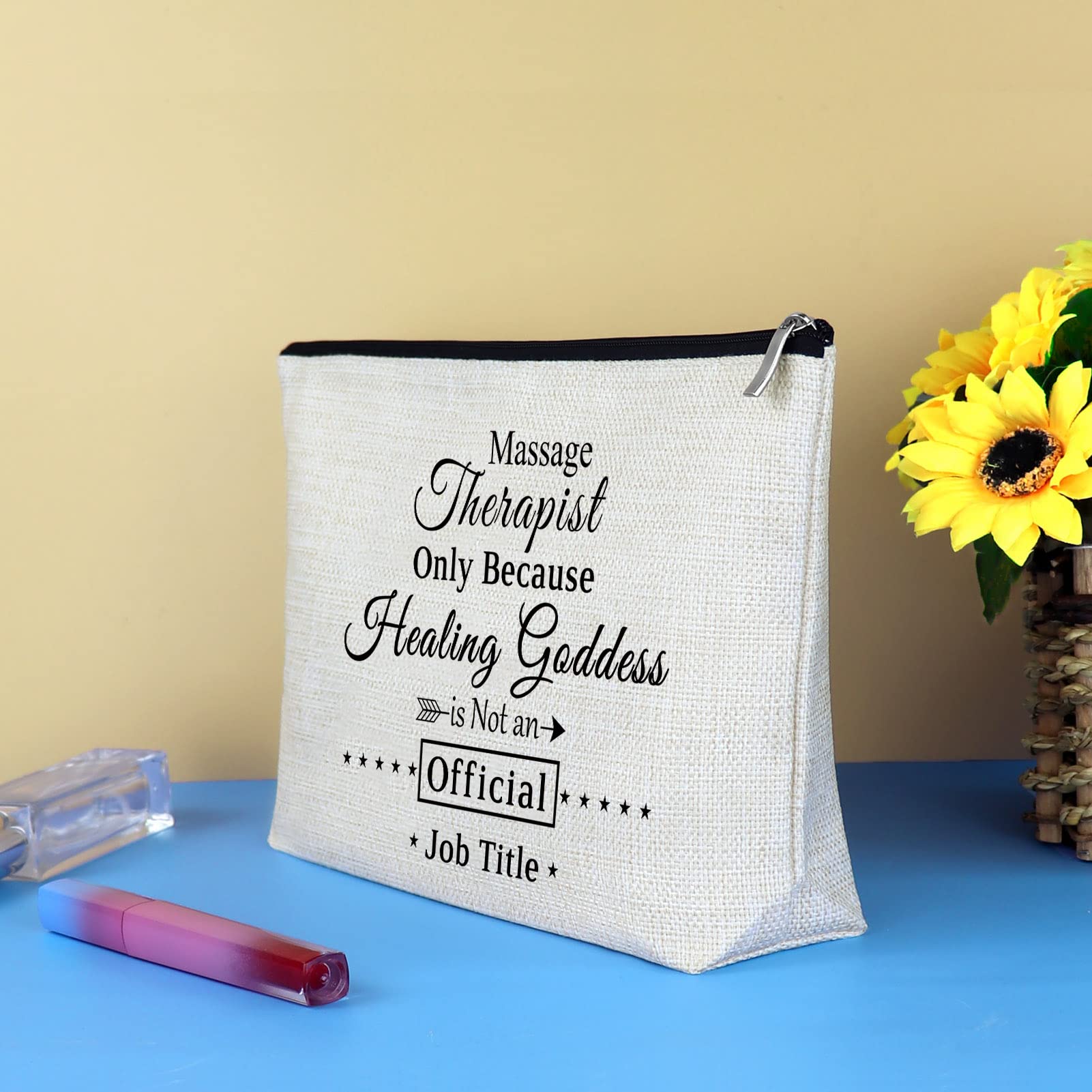 Massage Therapist Gift Makeup Bag - Thank You Gift for Massage Therapists, Chiropractors - Graduation, Christmas & Birthday Present - Cosmetic Bag, Travel Toiletries Pouch, Makeup Case - Perfect for Spa Days, Work Essentials & Travel Organization