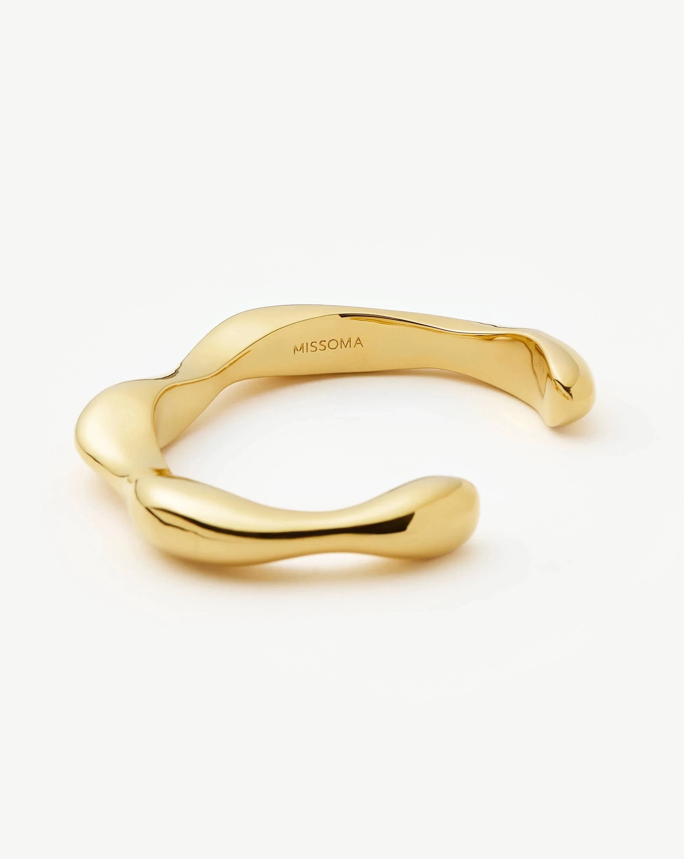Eny Puffy Cuff Bracelet for Women - 18k Gold Plated Adjustable Bangle - Elegant Stackable Bracelet for Everyday Wear, Parties & Special Occasions