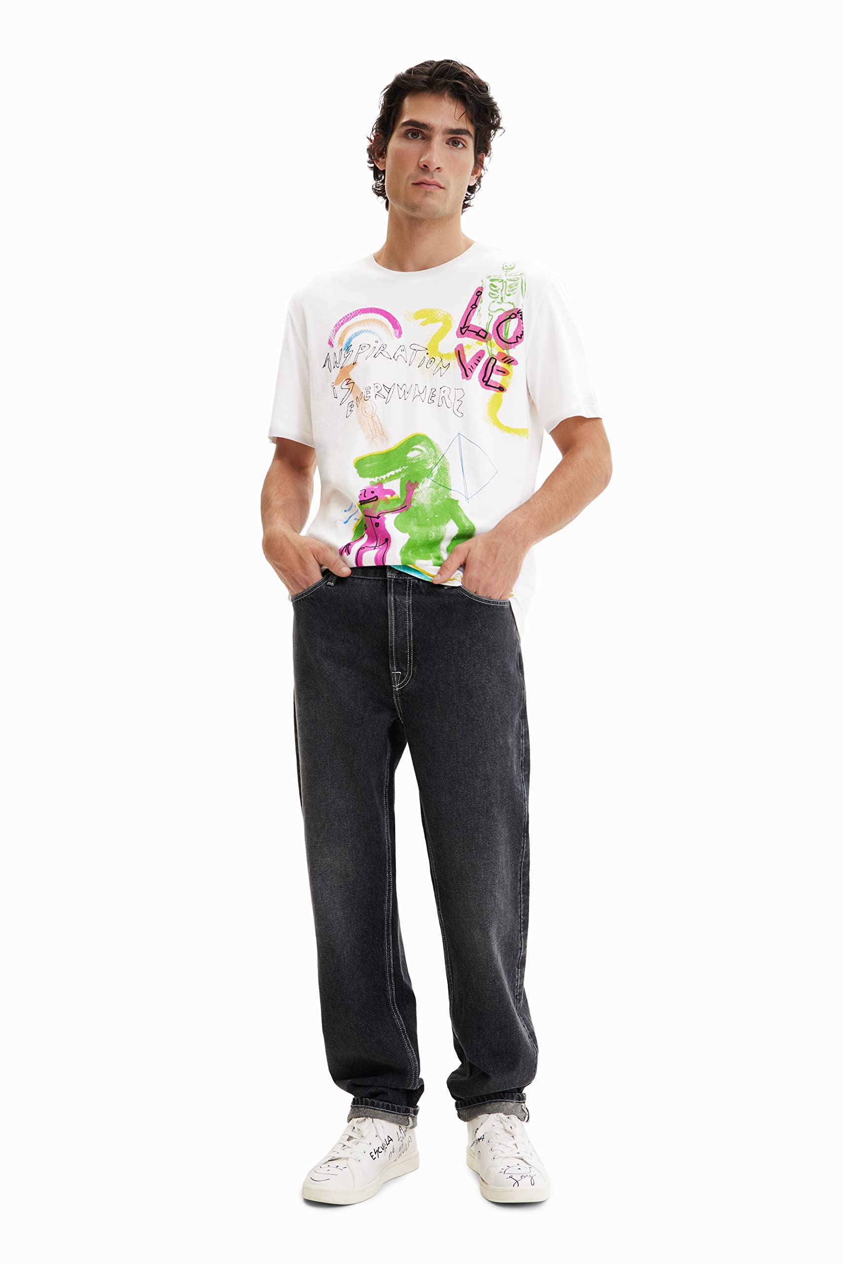 Desigual Men's Straight Fit Jeans - Classic Blue Denim Pants for Casual Wear & Everyday Style | Perfect for Work, Outings & Relaxed Weekends