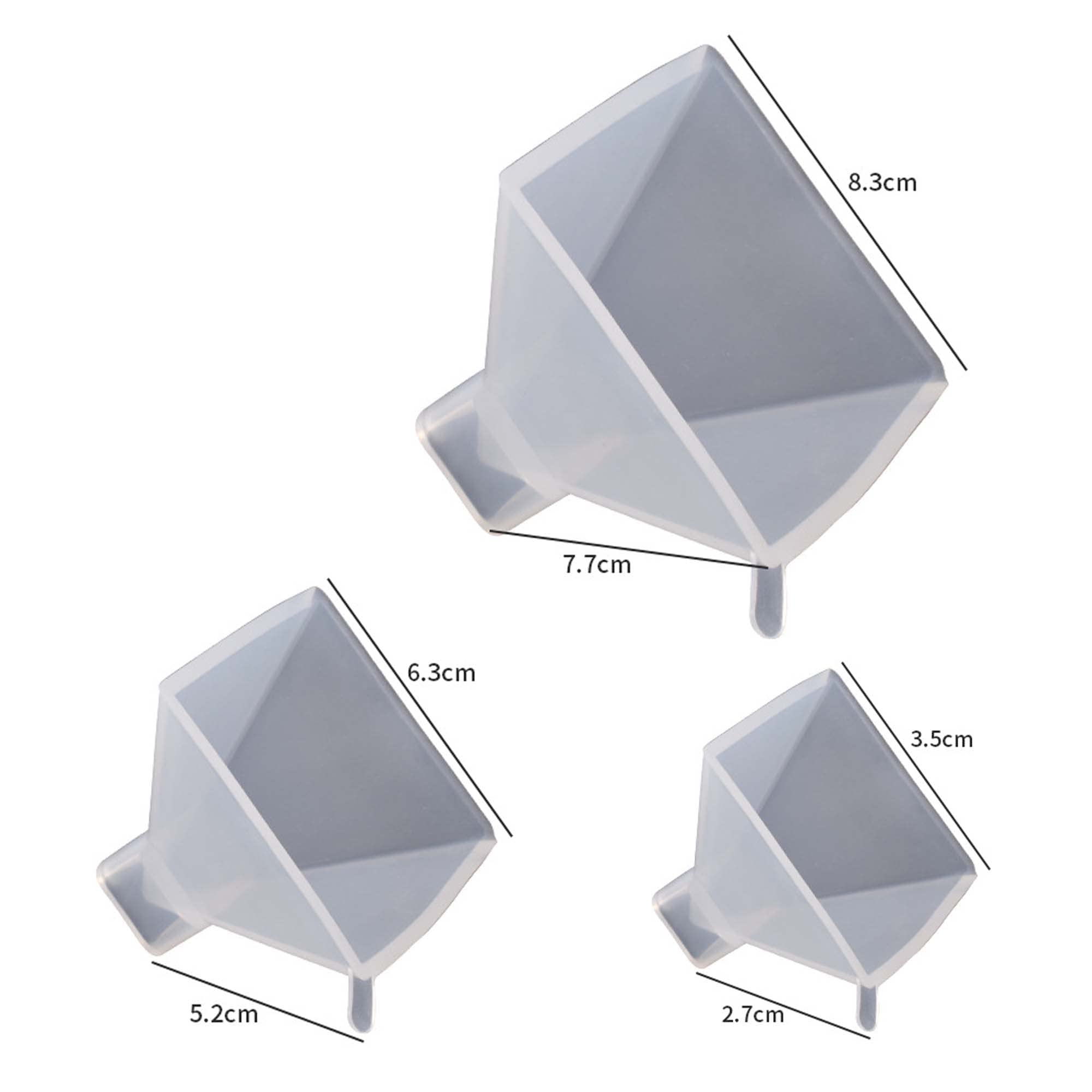 3D Pyramid Candle Molds Set of 3 - Reusable Silicone Resin Molds for DIY Candle Making, Soap Crafting & Home Decor Projects - Perfect for Halloween, Christmas & Wedding Decorations
