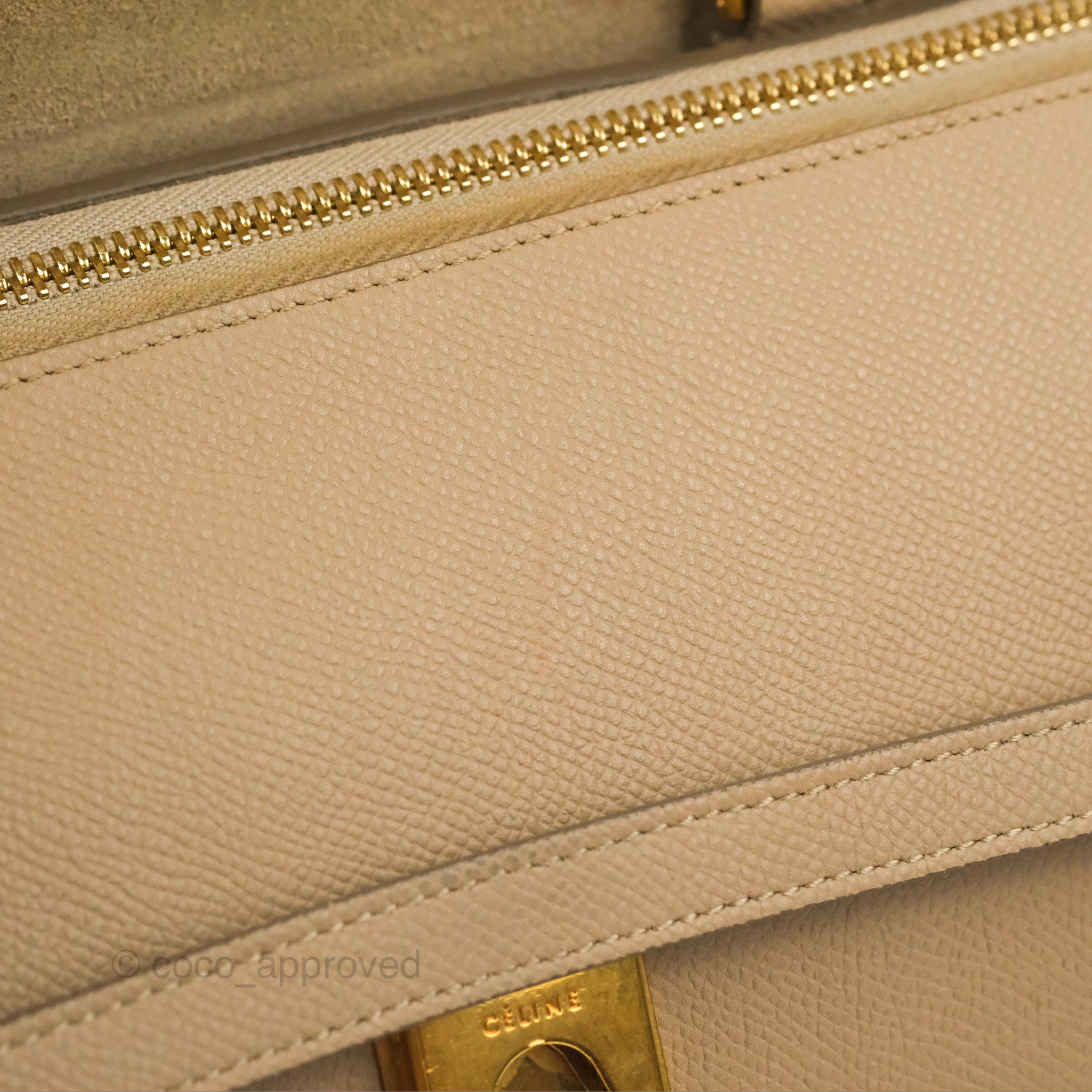 Celine Mini Belt Bag in Light Taupe - Genuine Grained Calfskin with Gold Hardware | Perfect for Everyday Use, Work & Travel