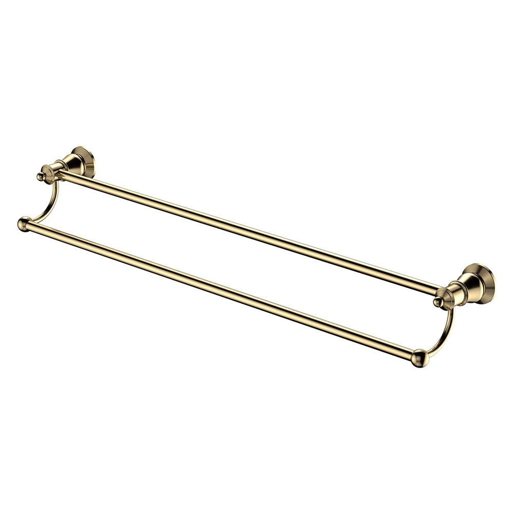 Fienza Lillian Double Towel Rail in Urban Brass - Modern Bathroom Towel Holder for Spa, Hotel & Home Decor