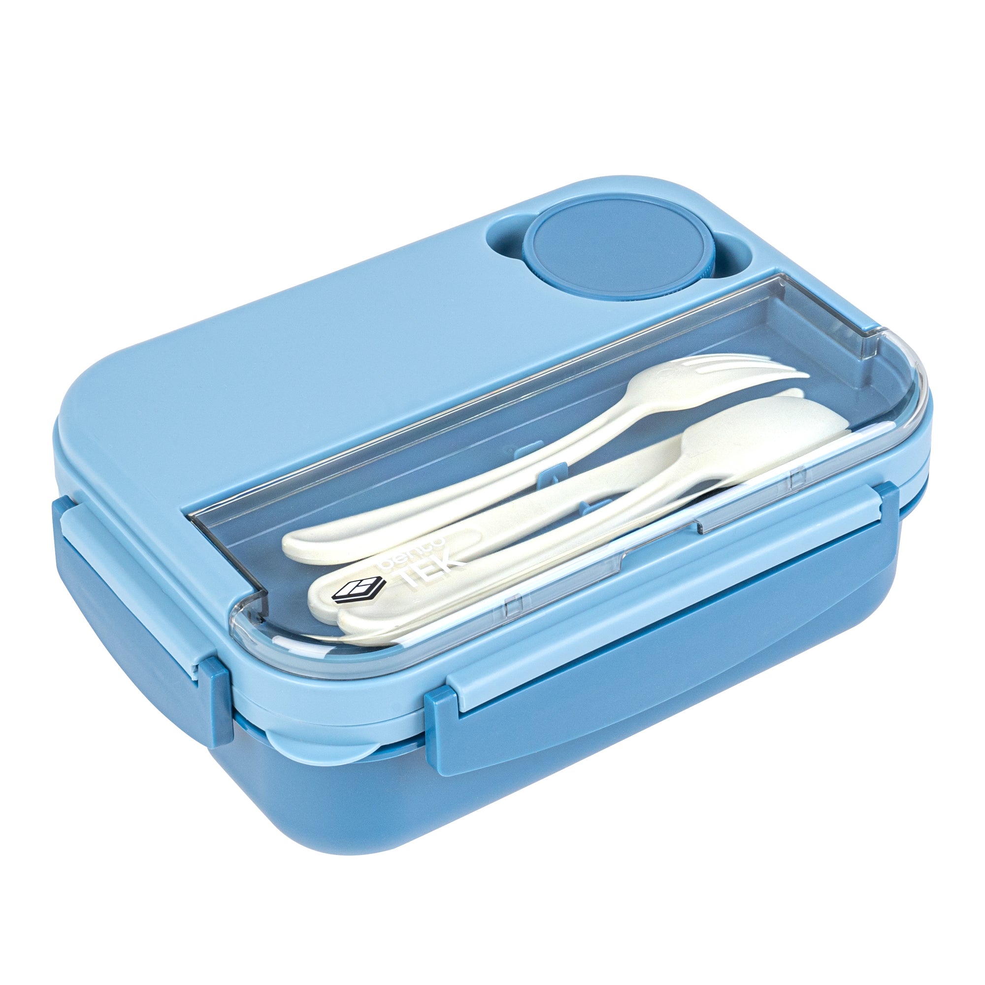 Bento Tek 44 oz Blue BPA-Free Lunch Box with Utensils | Microwave Safe, Leak-Proof | 9 x 6.5 x 3.25 Inches | Perfect for Office, School & Picnics | 1 Count