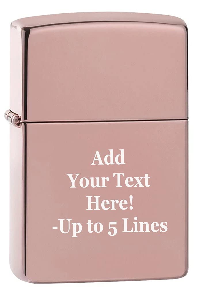 Personalized Engraved Zippo Windproof Lighter - Rose Gold 49190 with Custom Message, Perfect for Gifts, Collecting & Outdoor Adventures