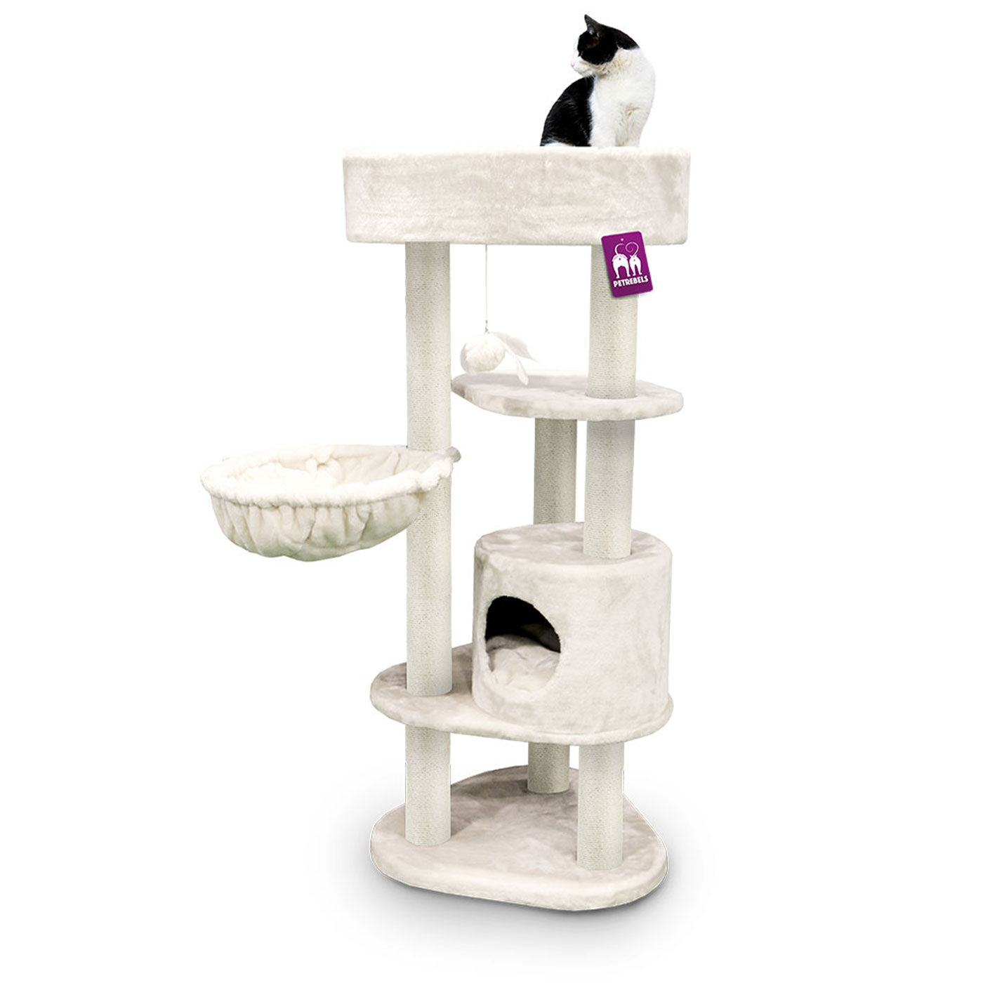 Kings & Queens Charlotte 134cm Cat Tree - Large Multi-Level Cat Condo with Scratching Posts & Perches - Perfect for Indoor Cats Play, Rest & Climbing
