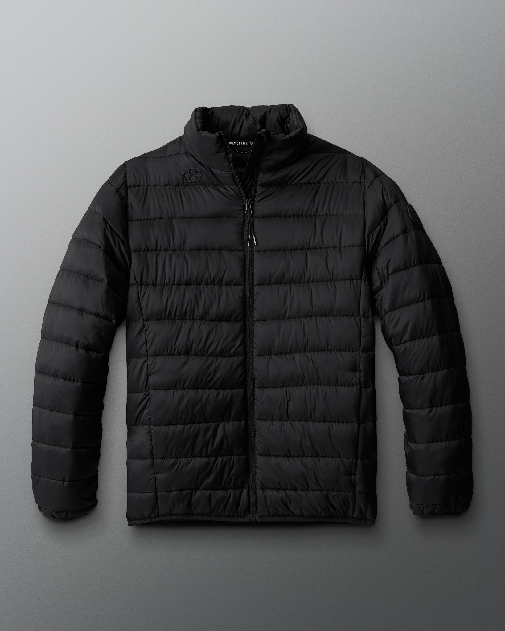 RUDIS Men's Lightweight Puffer Jacket - Black | Warm Winter Coat for Outdoor Activities & Casual Wear