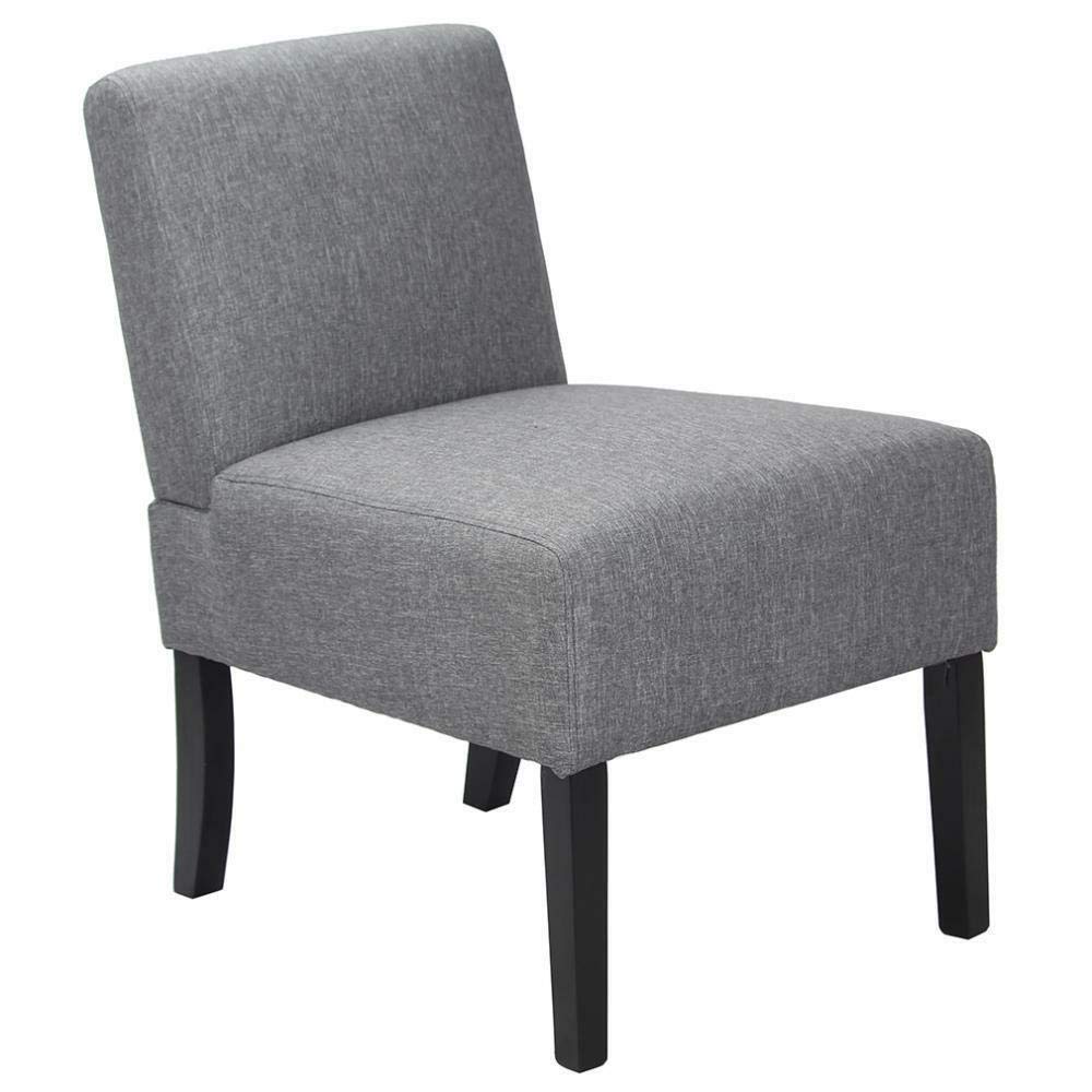 Modern Fabric Armless Accent Dining Chairs with Solid Wood Legs - Set of 2, Mid-Century Style for Kitchen, Dining Room, and Breakfast Nook - Comfortable & Stylish Home Decor