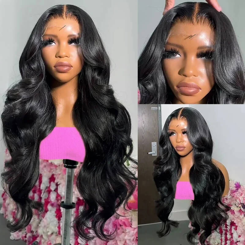 Eullair 4x4 HD Transparent Lace Closure Wig - 100% Human Hair Wigs for Women with All Textures (12