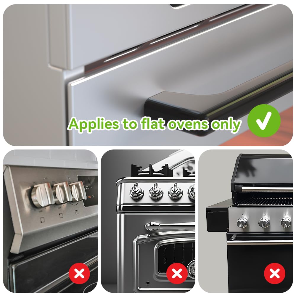 SAFELON Baby Safety Oven Door Lock - 1 Pack Double Button Child Proof Oven Latch for Kitchen, Stove & Appliance Safety (Black) - Prevent Toddler Burns & Keep Kids Safe While Cooking