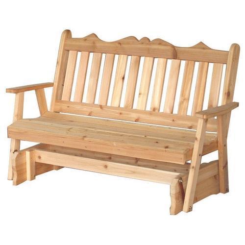 Premium Cedar Wood Royal English Glider Rocking Chair - Handcrafted Solid Cedar Patio & Nursery Rocker for Outdoor Relaxation & Baby Nursery Comfort