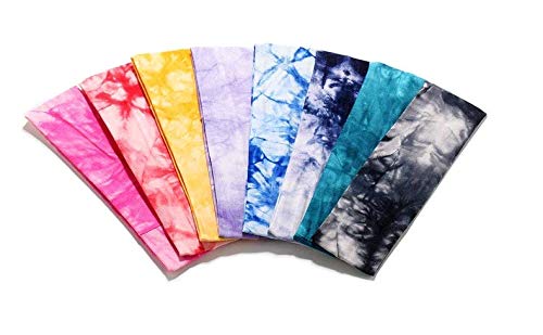 8PCS Cotton Elastic Yoga Headbands for Women & Girls - Soft Sport Headbands for Workout, Running, Fitness - Assorted Colors (Teens & Adults) - Perfect for Yoga, Gym, Pilates & Daily Wear