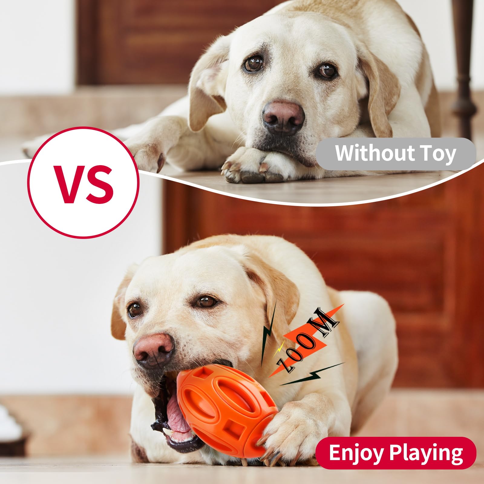 Epesiri 3-Pack Indestructible Dog Chew Toys for Aggressive Chewers - Durable Rubber Squeaky Toys for Large, Medium, Small Breeds - Teeth Cleaning & Gum Massage Puppy Chew Toys - Perfect for Outdoor Play, Training, and Stress Relief