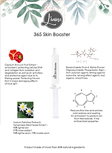 L'eaine Skincare 365 Skin Booster Serum - Brightening & Anti-Aging Face Moisturizer for Pigmentation Lightening & Skin Firming (10ml) - Perfect for Daily Skincare Routine & Nighttime Hydration