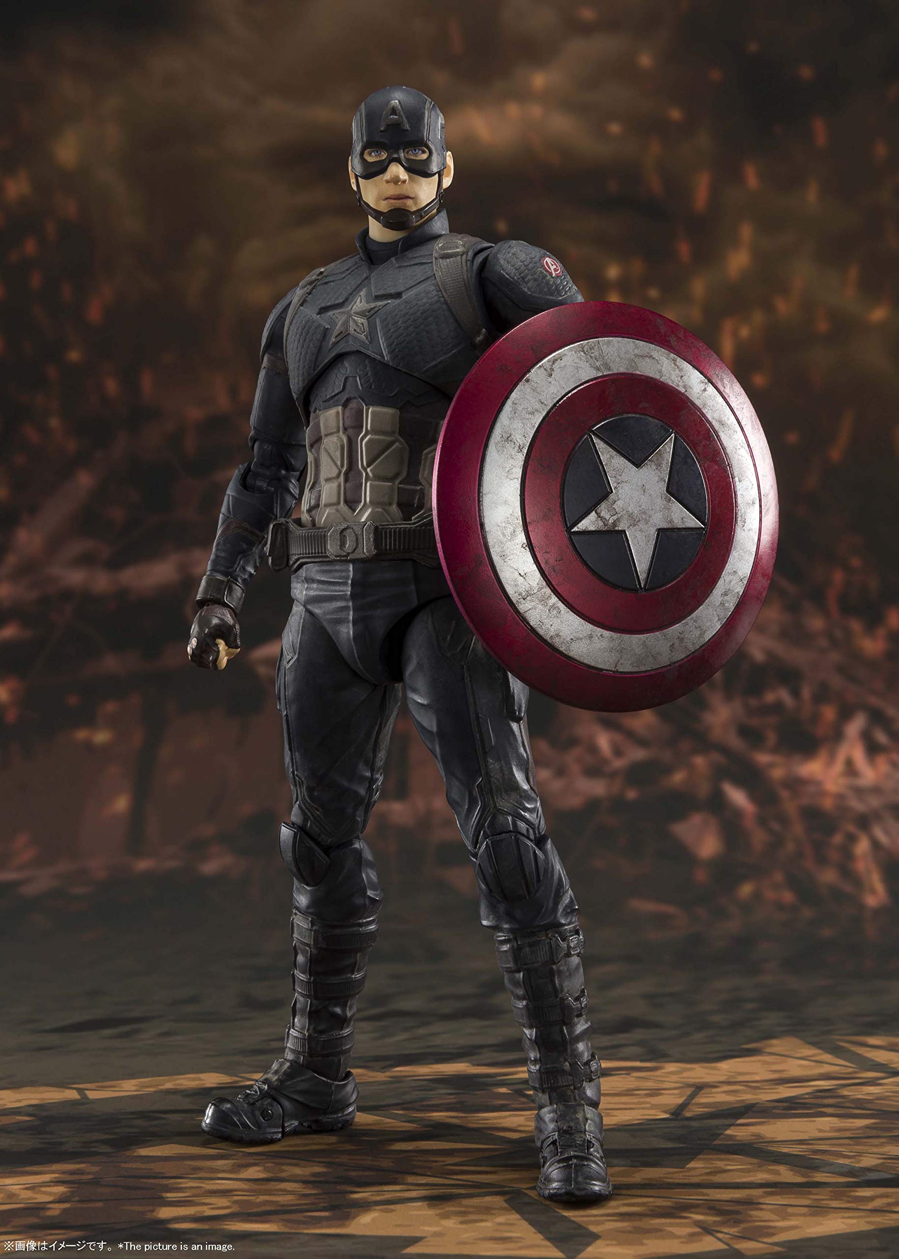 TAMASHII NATIONS Avengers Endgame Captain America Final Battle Edition Action Figure - Bandai Spirits S.H. Figuarts Collectible Toy for Marvel Fans & Display