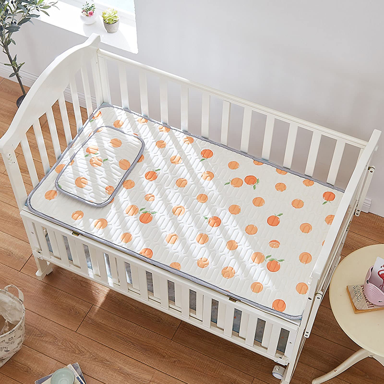 Natural Latex Baby Cooling Mat for Summer - Breathable Ice Silk Sleeping Pad for Infants & Kids 0-8 Years | Foldable Non-Slip Air Conditioning Mattress (White, 70x150cm) - Perfect for Nursery, Daycare & Travel