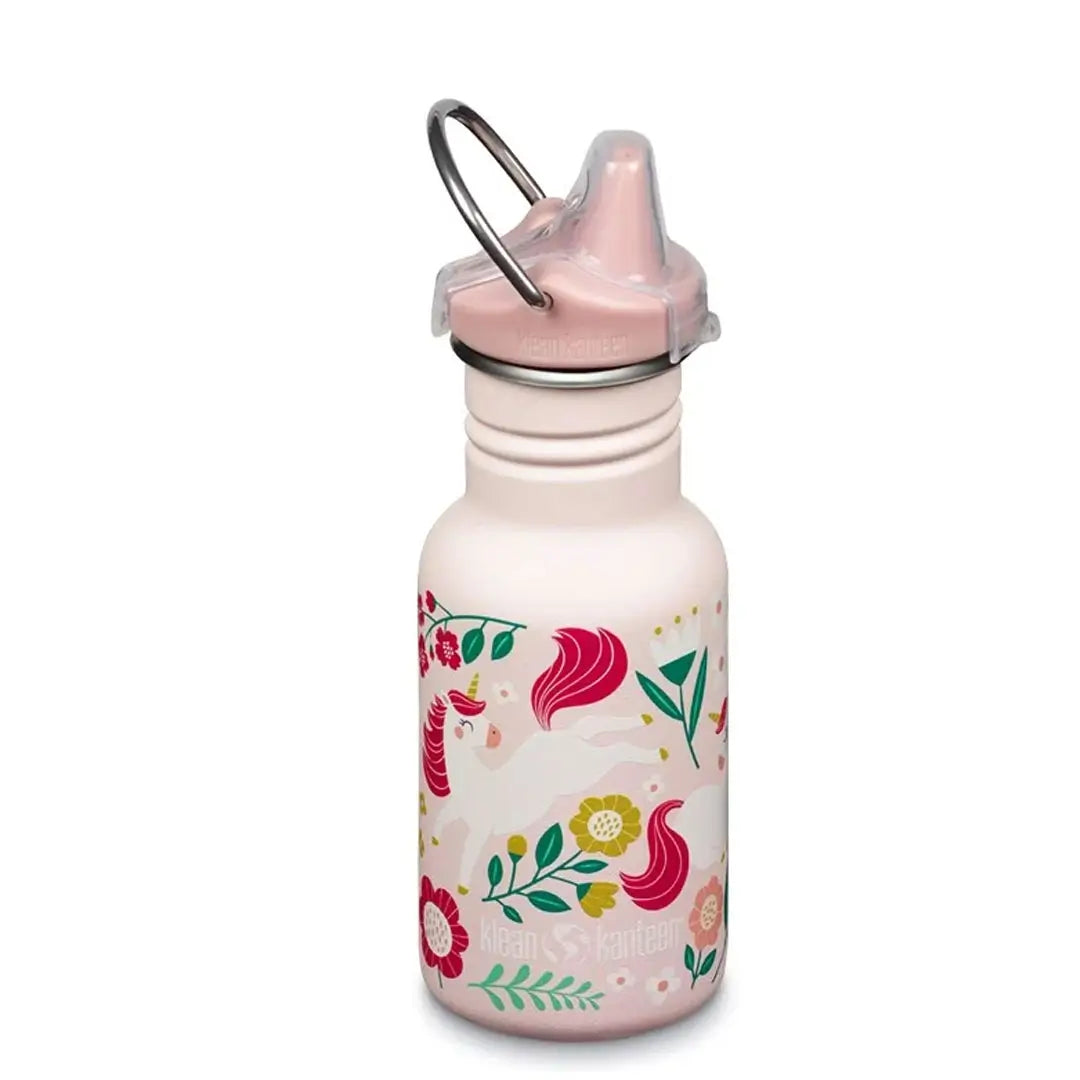 Klean Kanteen Kid Classic Stainless Steel Sippy Cup 12oz - BPA Free, Leak Proof Water Bottle for Toddlers - Perfect for School, Travel & Outdoor Activities