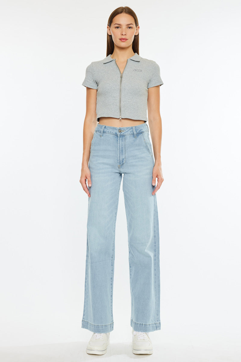 Celine Ultra High Rise Wide Leg Jeans for Women - Stretchy Comfort Denim Pants with Flared Fit | Perfect for Casual Outfits, Date Nights & Street Style Fashion