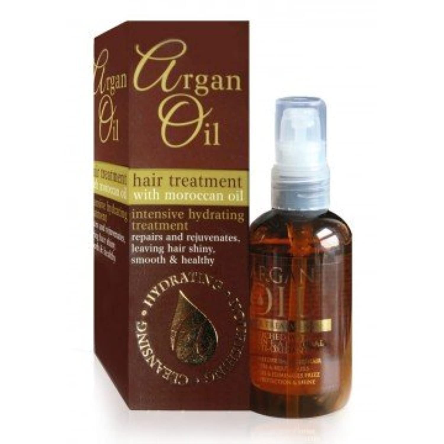 Pure Moroccan Argan Oil Hair Treatment - 100ml for Dry, Damaged & Frizzy Hair - Nourishing & Repairing Hair Serum for Shine & Softness - Perfect for Daily Hair Care & Styling