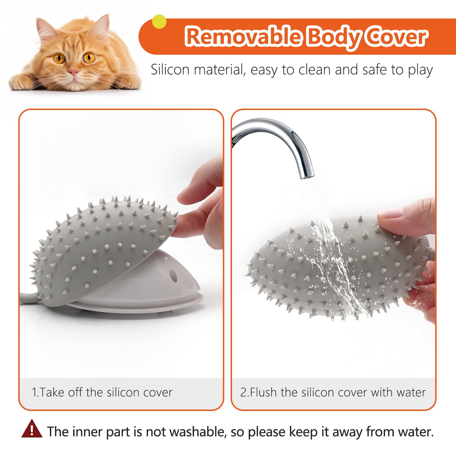 Interactive Cat Toys for Indoor Cats - Automatic Moving Electric Mouse with Feather Tail, USB Rechargeable Cat Exercise Toy - Perfect for Playtime, Hunting Simulation & Keeping Your Cat Active