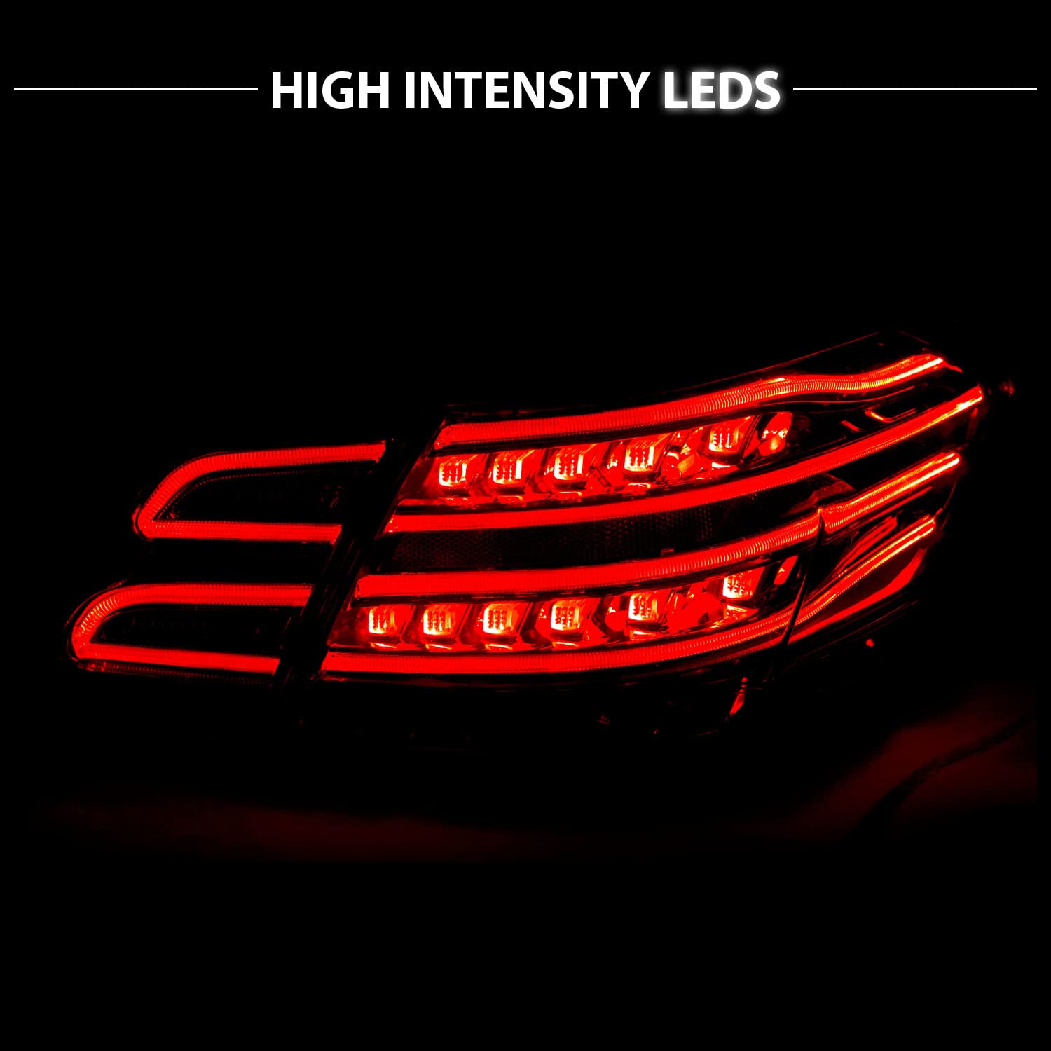 AmeriLite Red/Clear LED Tail Lights Set for Mercedes Benz E-Class Sedan - Left & Right Side Pair - Enhanced Visibility & Style for Night Driving & Custom Car Upgrades