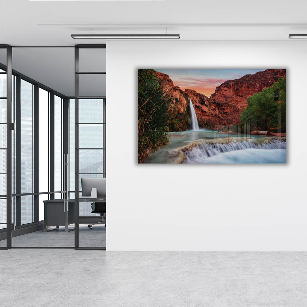 Stunning Waterfall Landscape Wall Art - Nature-Inspired Home Decor for Living Room, Bedroom & Office
