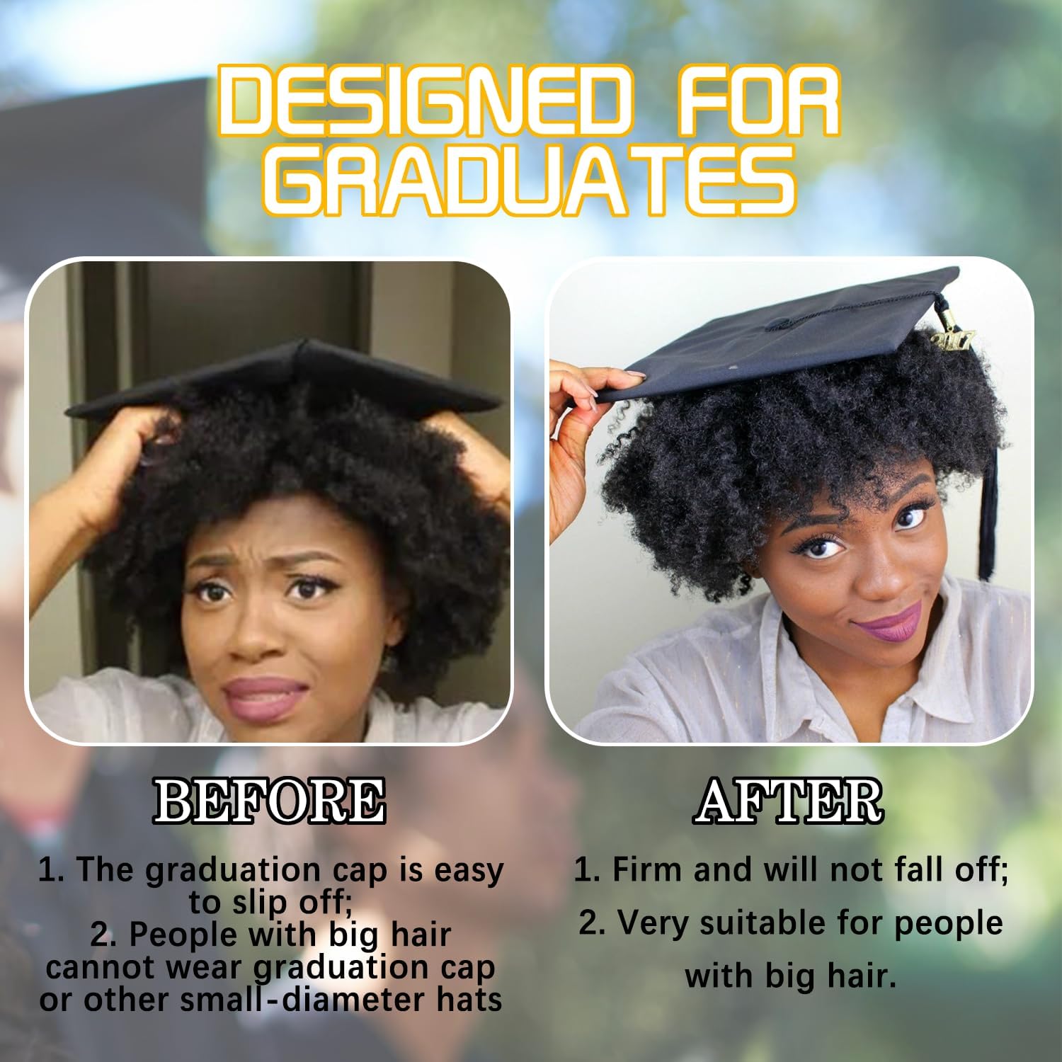 Graduation Cap Headband - Secure Anti-Slip Hairband for Graduation Caps (Cap Not Included) | Perfect for Graduation Ceremonies, Photo Shoots & Academic Events