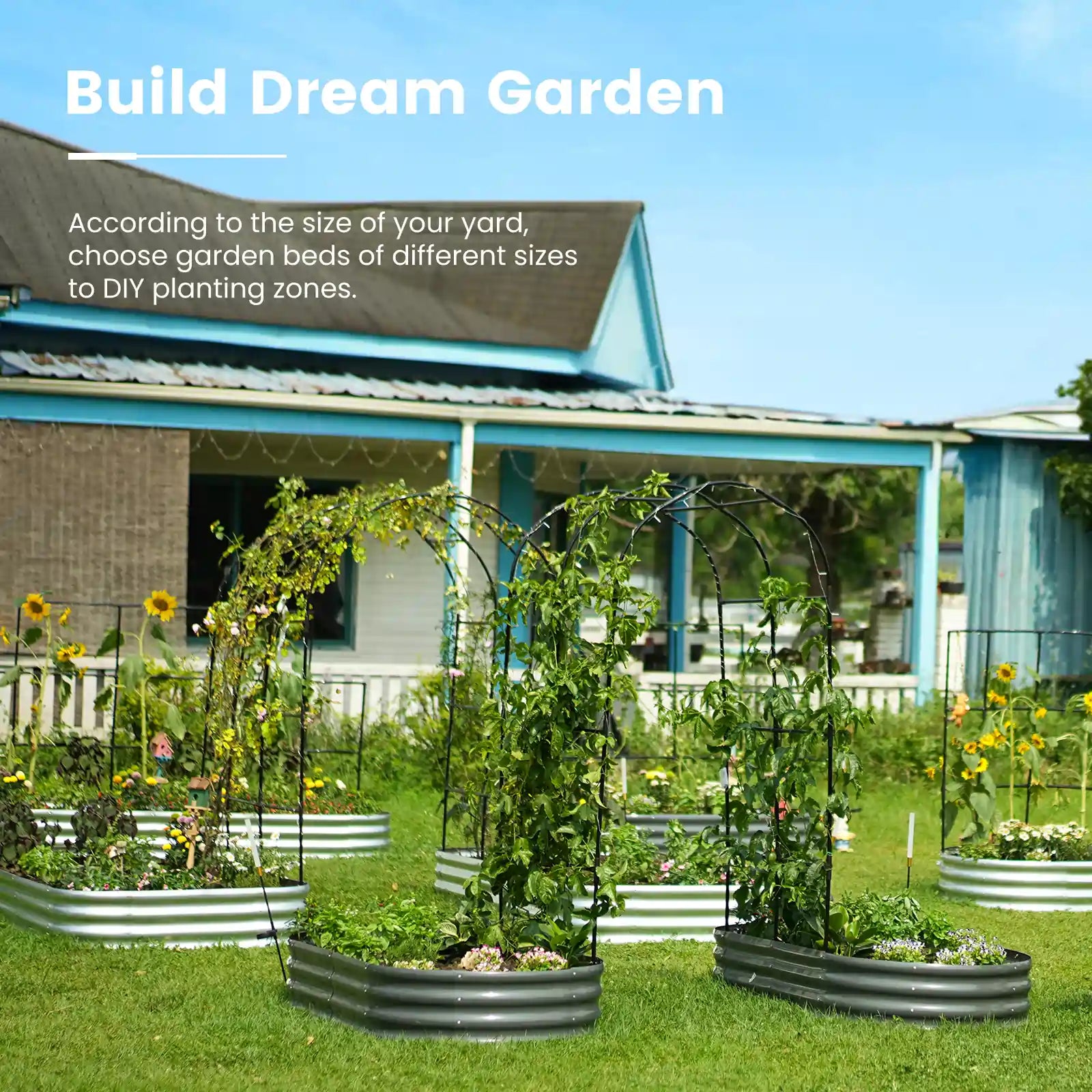 Elevated Raised Garden Bed with Wall Trellis - Perfect for Small Spaces, Urban Gardening & Vertical Planting - Ideal for Vegetables, Flowers & Herbs in Backyards, Patios & Balconies