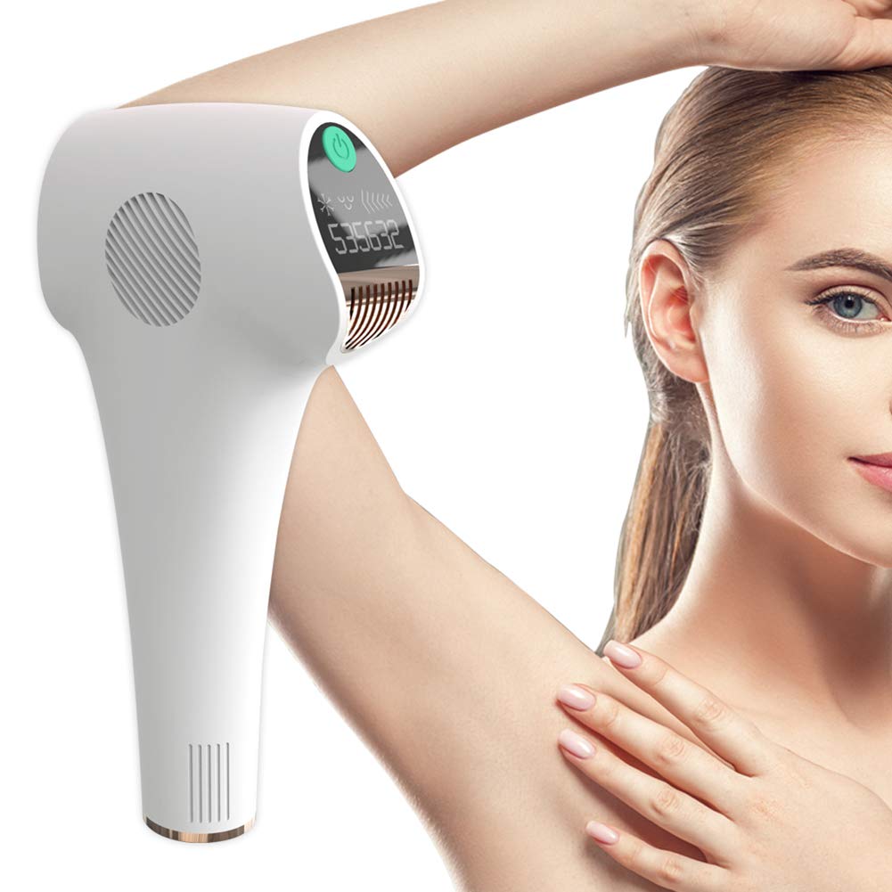 500,000 Pulsed IPL Hair Removal Device for Women & Men - Permanent Hair Reduction for Face, Armpits, Bikini Line, Beard & Legs | At-Home Laser Hair Removal for Smooth Skin