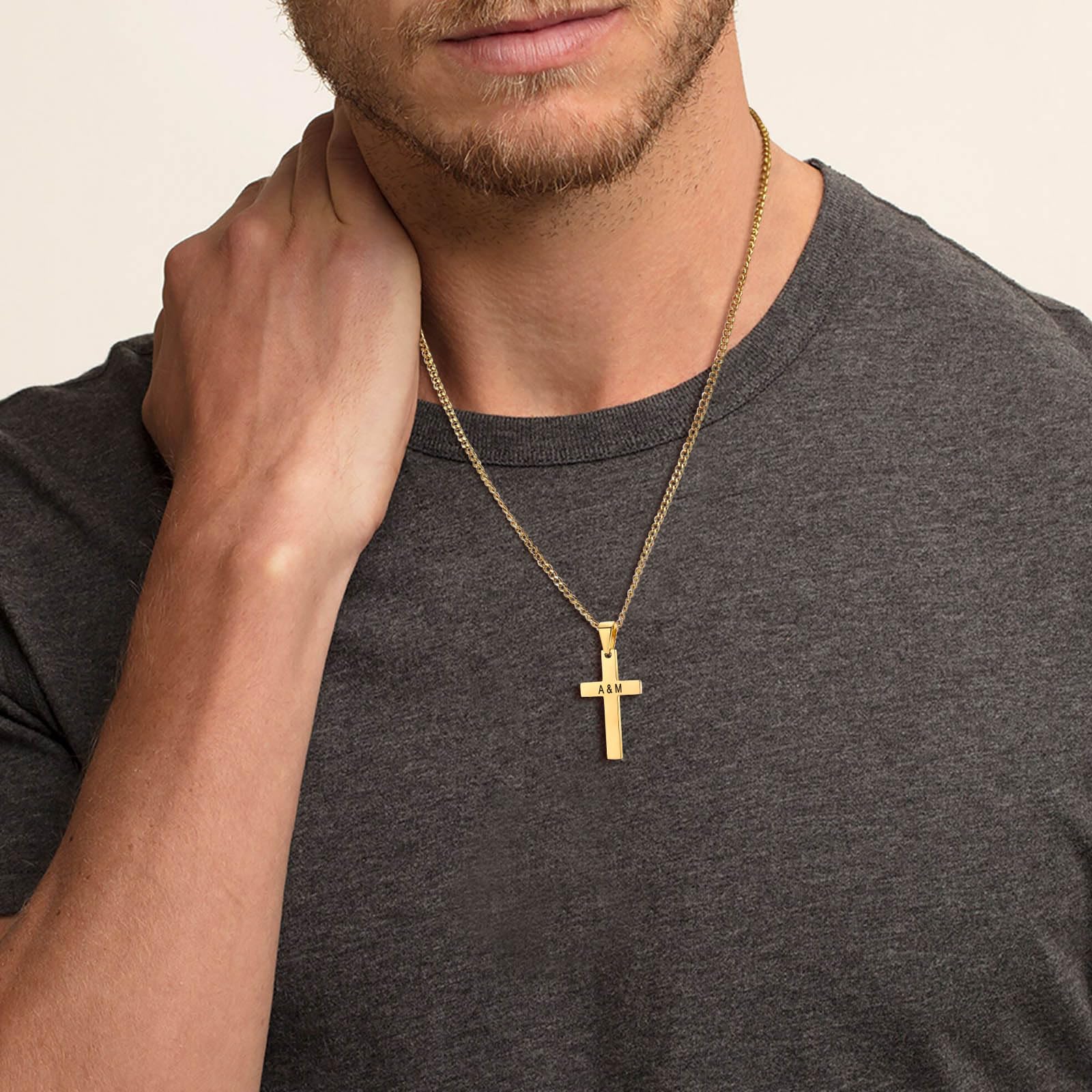 Custom Engravable Cross Pendant Necklace for Men & Women - Religious Easter Jewelry, Christian Birthday Gifts - Perfect for Church, Weddings & Special Occasions
