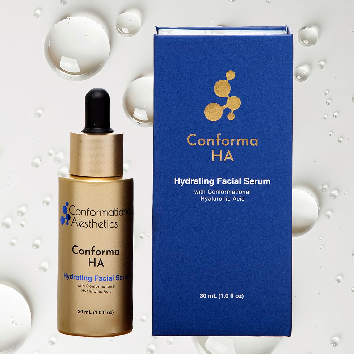 Conforma HA Hyaluronic Acid Face Serum - Deep Hydration, Anti-Aging & Brightening for All Skin Types | Day & Night Moisturizer for Dry, Sensitive & Mature Skin