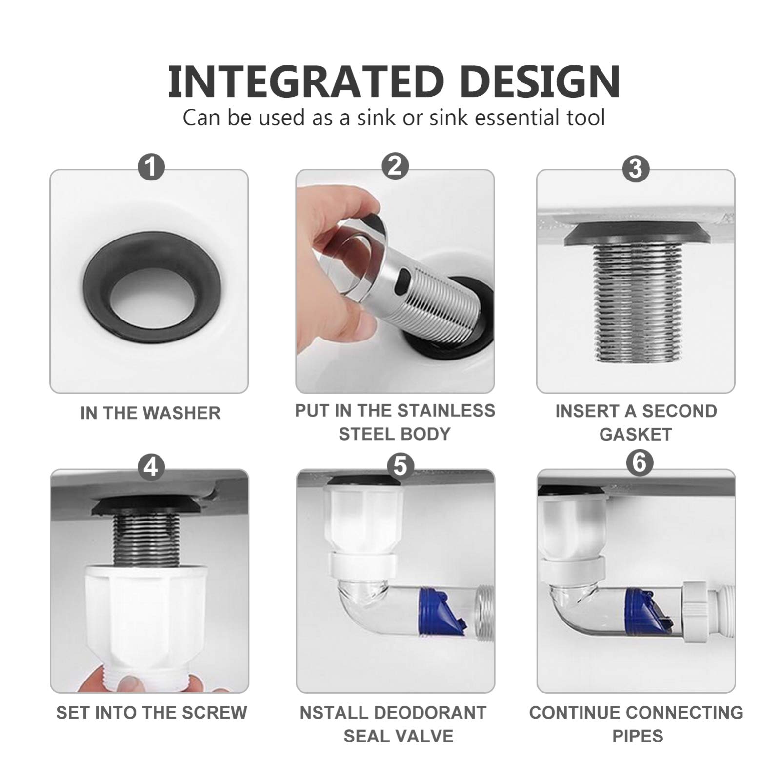 DOITOOL Retractable Hose for Kitchen & Bathroom Sink Drain - Flexible Plastic Tubing for Easy Cleaning