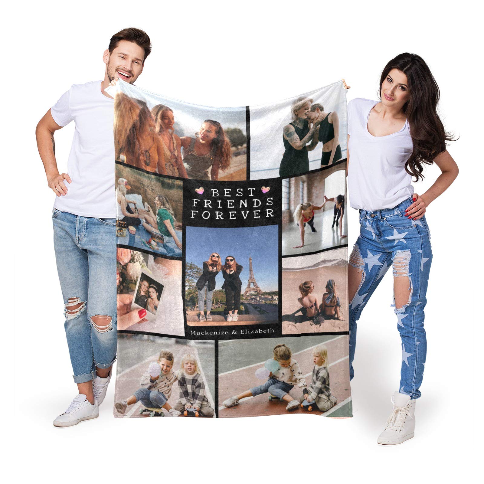 EastArts Custom Photo Blanket - Personalized Fleece Blanket with Your Own Photos & Text - Perfect Gift for Family & Friends - Great for Home Decor, Couples Gifts & Special Occasions