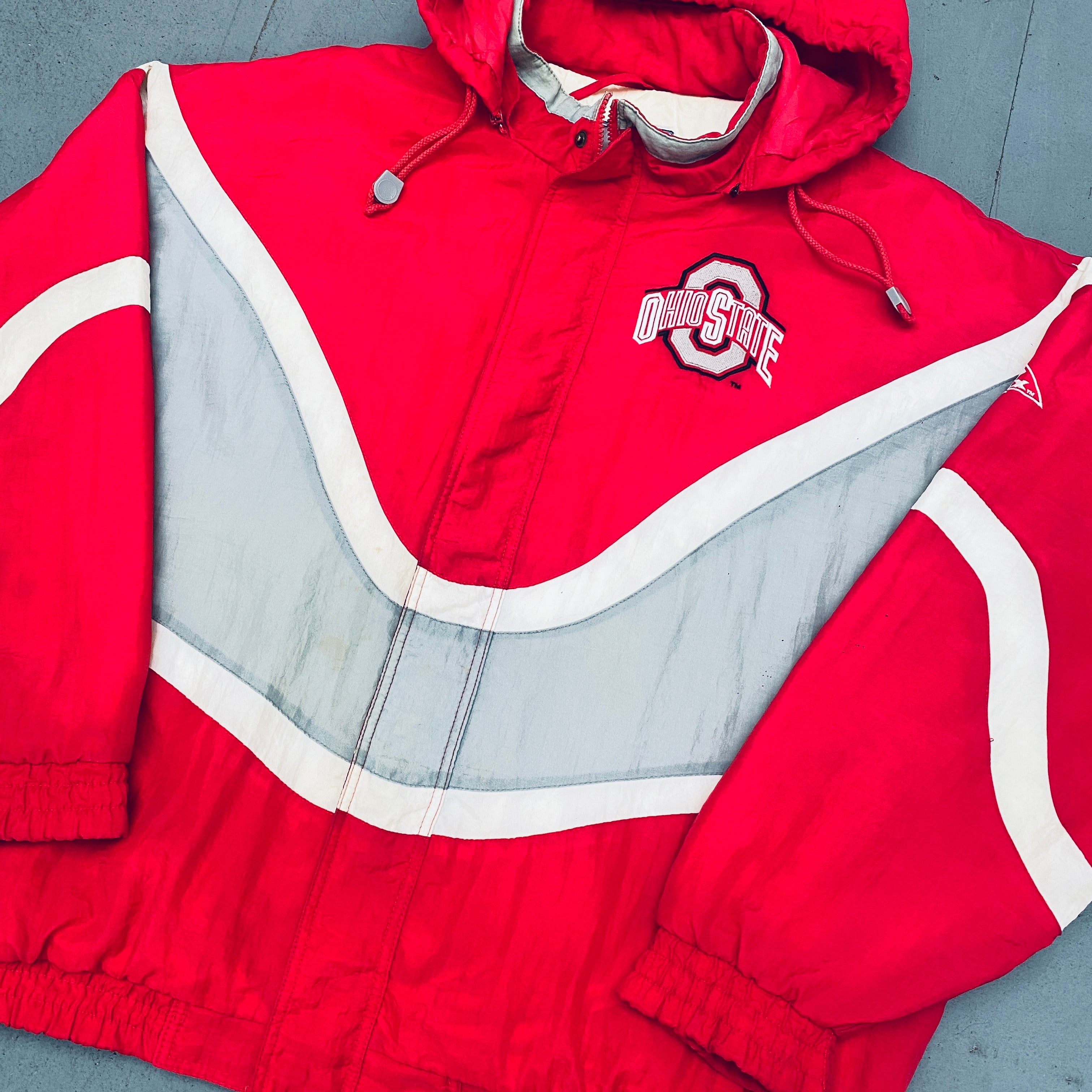 Ohio State Buckeyes 1990s Apex One Ice Cream Man Wave Full Zip Jacket XL - Vintage College Football Hoodie for Game Day, Tailgating & Fan Apparel