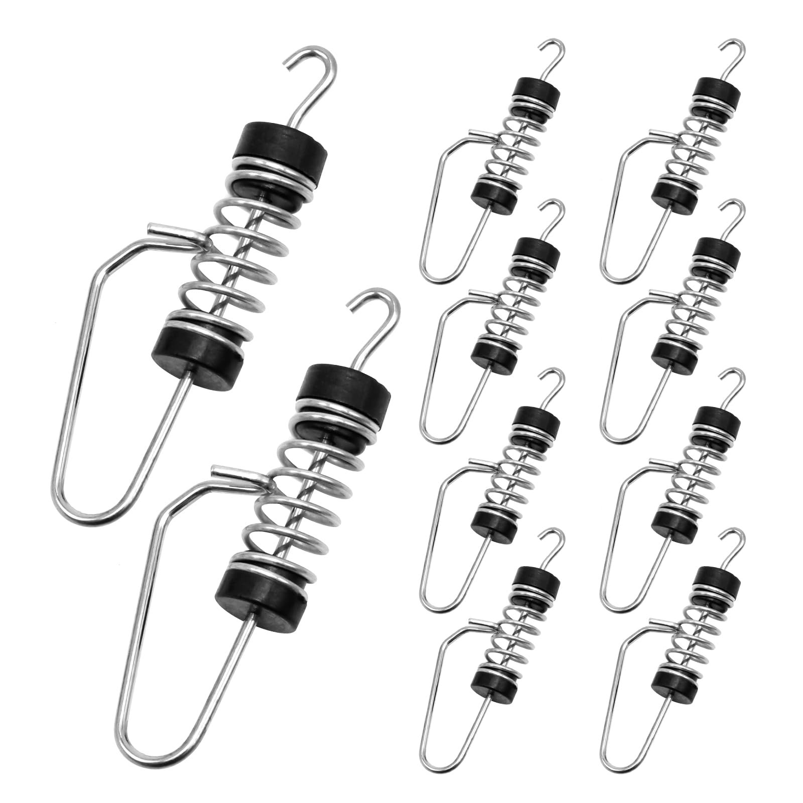 10 PCS Stainless Steel Fishing Flag Clips - Heavy Duty Marine Boat Flag Clips for Flagpole Rope, Halyards & Outrigger Lines - Perfect for Boating, Fishing & Nautical Decor