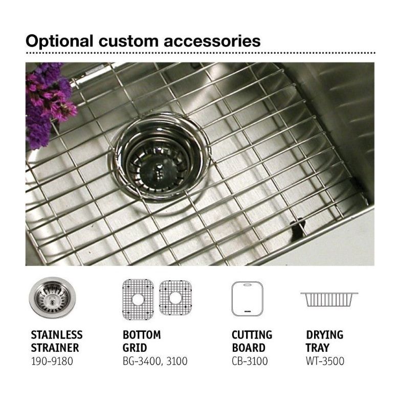 Houzer Eston Series 31 16 Gauge 60/40 Double Bowl Offset Stainless Steel Kitchen Sink - Undermount Design for Modern Kitchens, Perfect for Food Prep & Dishwashing
