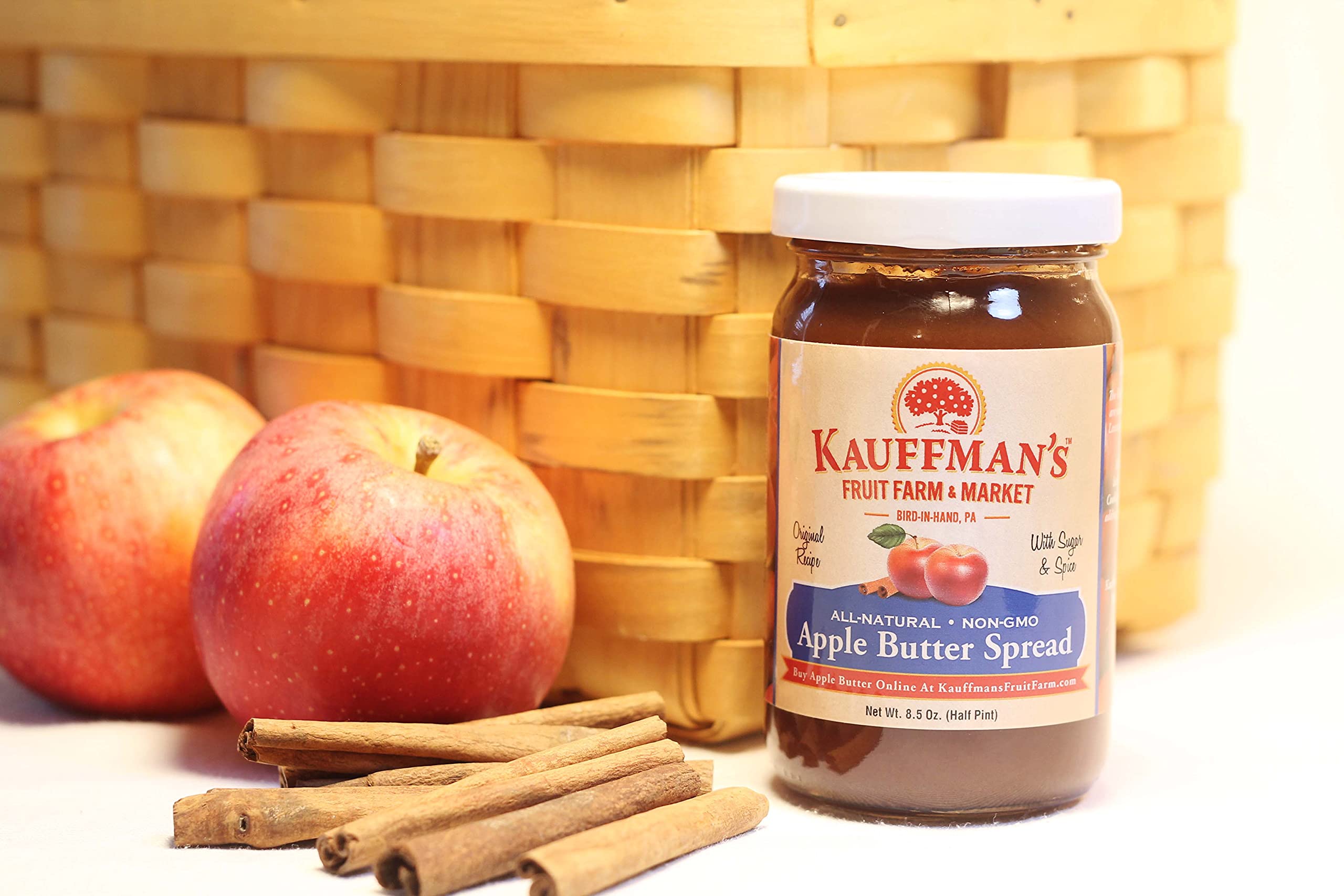 Kauffman's Fruit Farm Homemade Apple Butter Spread - Original Flavor, 8.5 Oz (Pack of 12) | Perfect for Toast, Pancakes, Yogurt & Gift Baskets