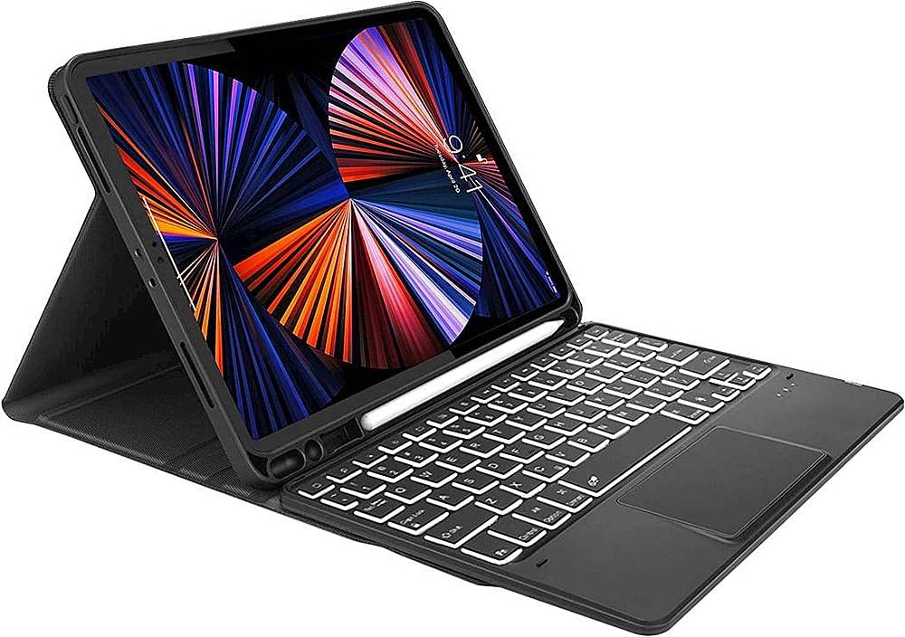 Sahara Keyboard Folio Case for iPad Pro 12.9 (4th/5th/6th Gen 2020-2022) - Slim Protective Cover with Backlit Keys | Perfect for Work, Study & Travel | Black (Model TB00039)
