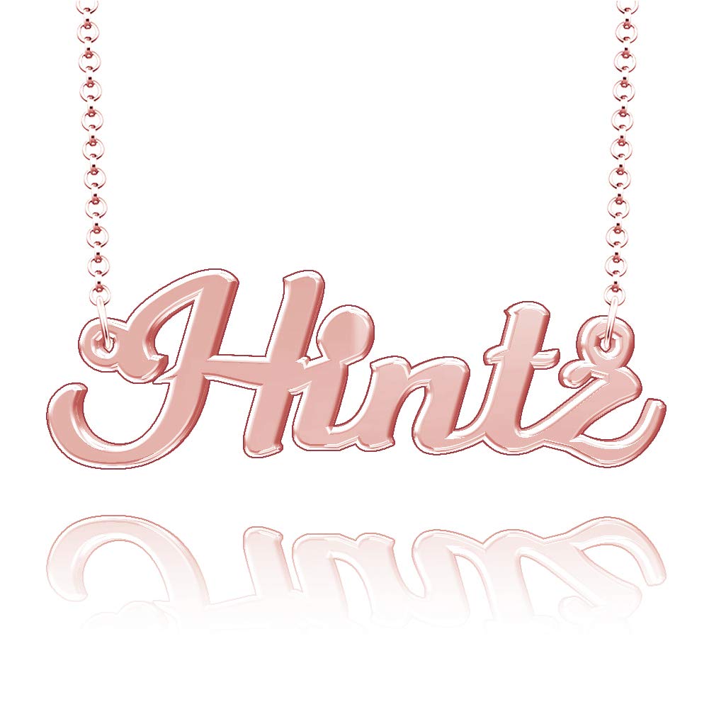 Personalized Sterling Silver Name Necklace - Custom Nameplate Jewelry for Women, Gifts for Her, Birthday, Anniversary, Valentine's Day