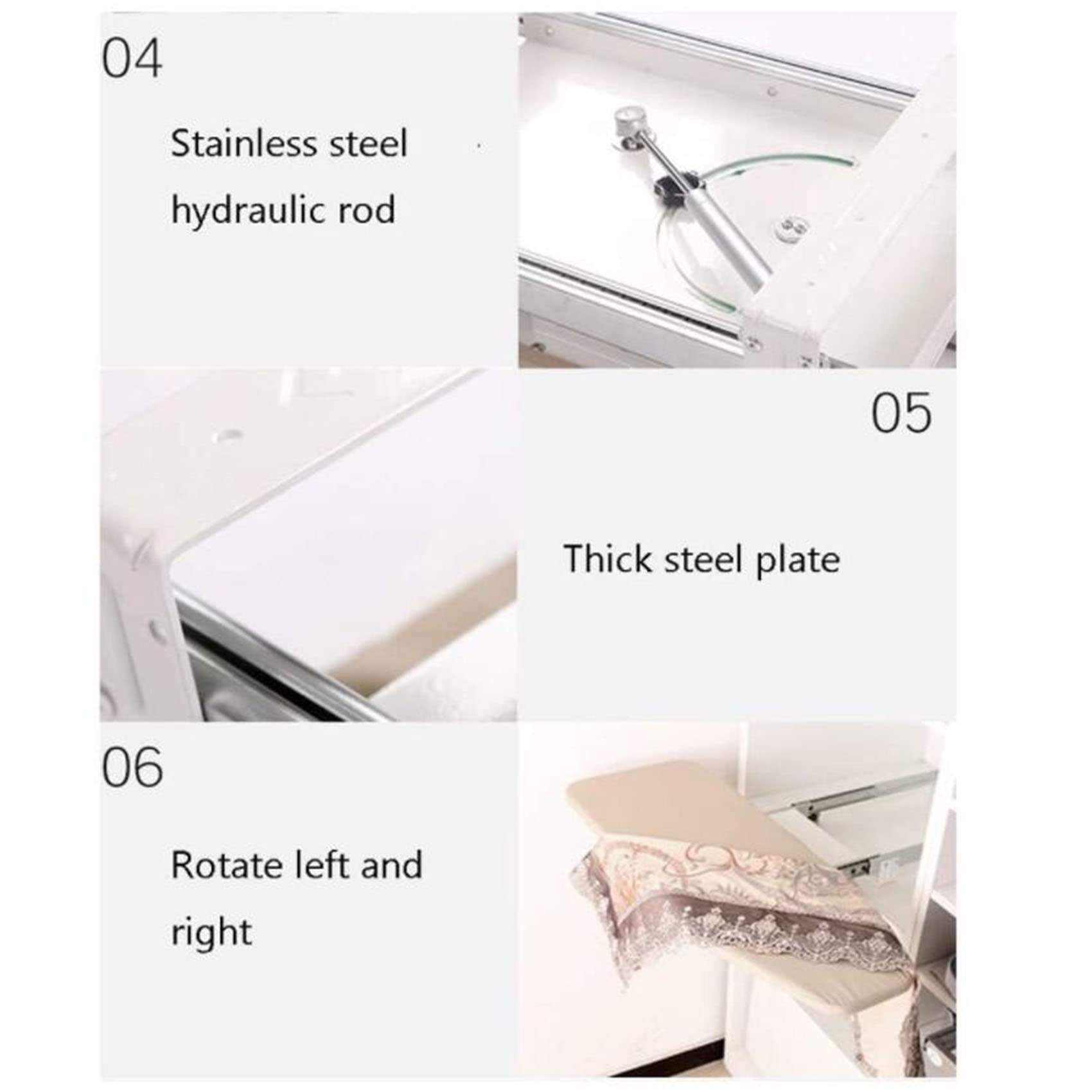 Retractable Pull-Out Ironing Board with Heat Resistant Cover - Space Saving Wall Mounted Iron Board for Closet or Cabinet - Perfect for Small Apartments, Laundry Rooms & RV Living