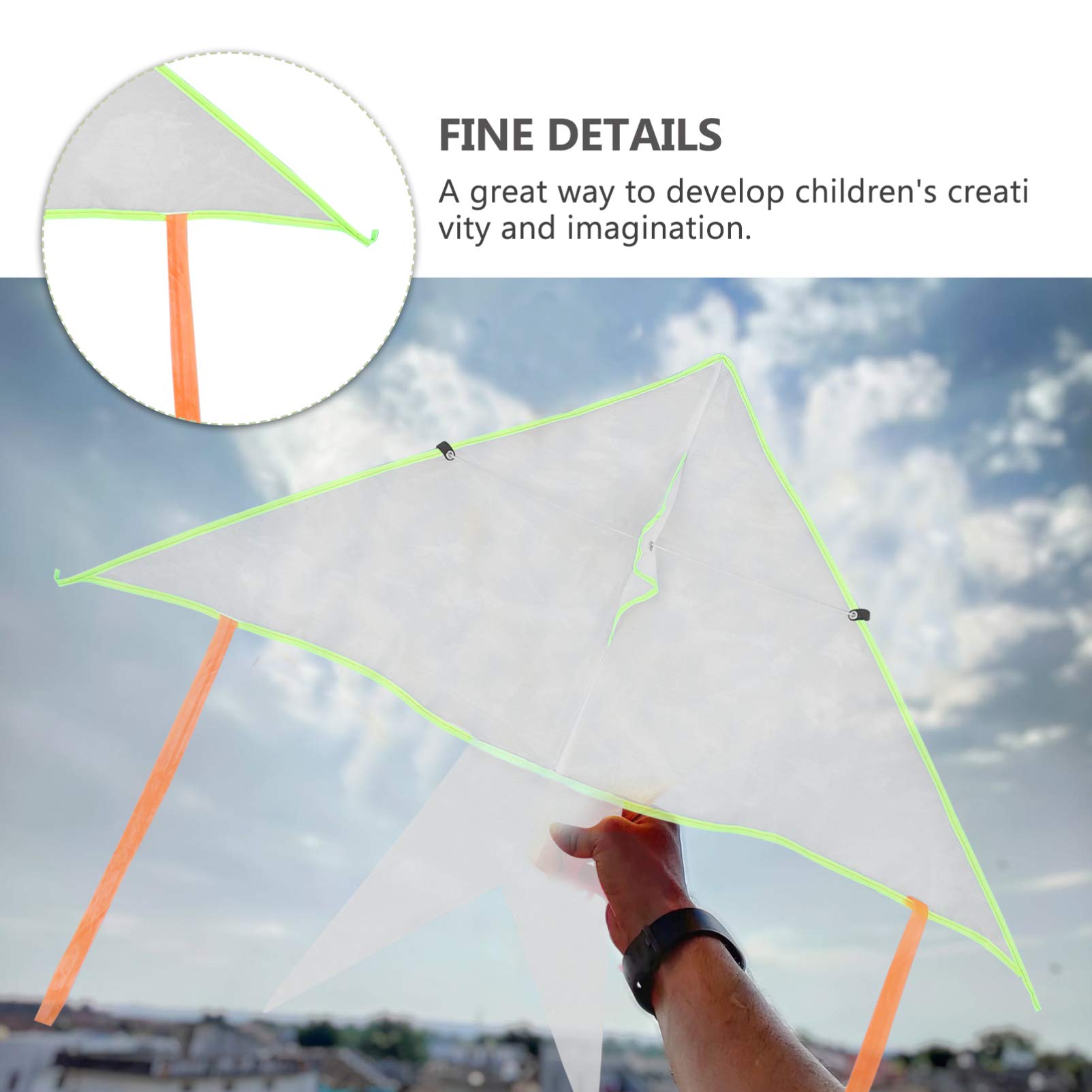 DOITOOL 4 Sets DIY Painting Blank Kites for Kids with Swivel Line - 100X60cm Outdoor Flying Toys for Boys & Girls - Perfect for Park, Beach, Grassland Activities and Birthday Gifts