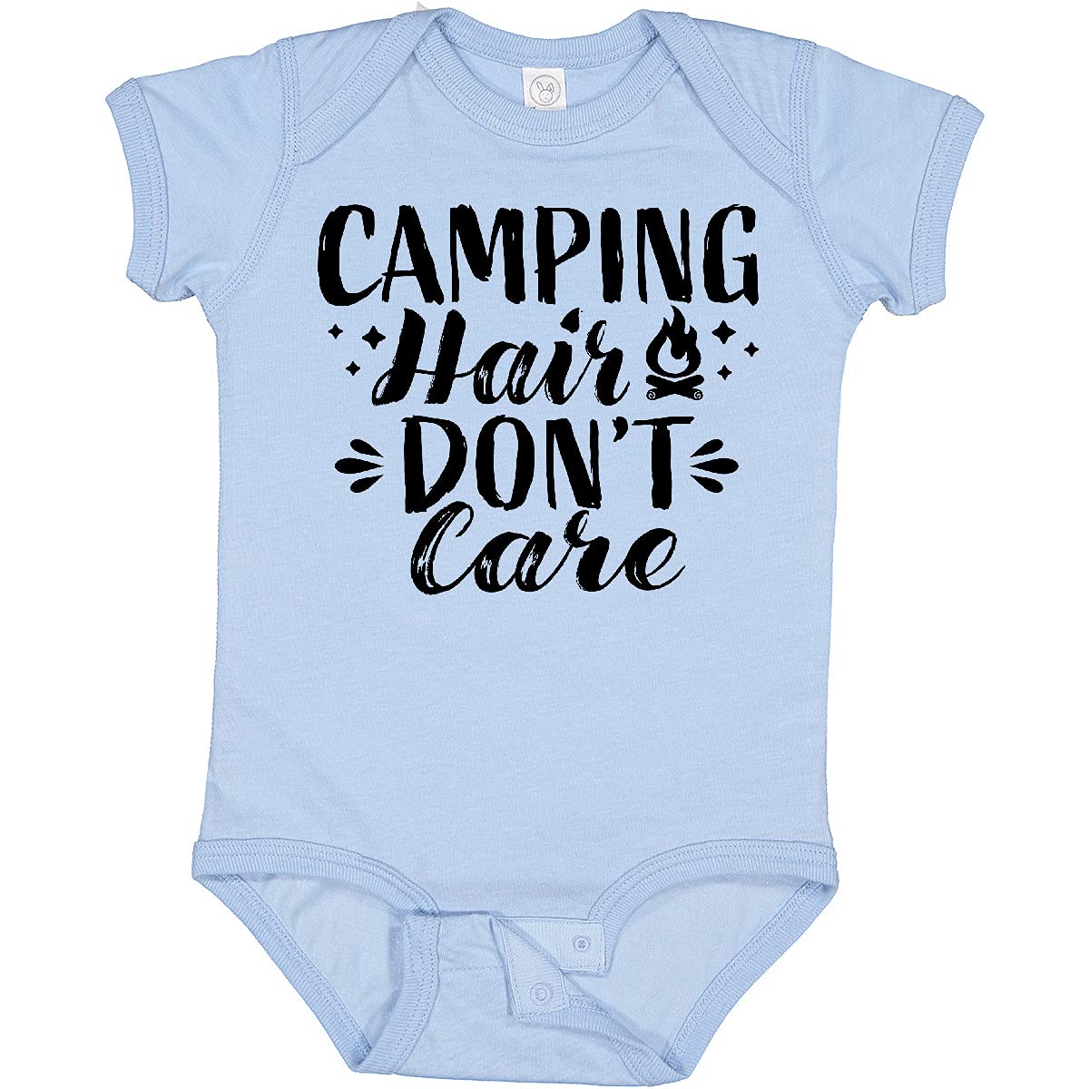 Inktastic Camping Hair Don't Care with Campfire Baby Bodysuit - Cute & Comfortable Outfit for Outdoor Adventures, Camping Trips & Family Photos