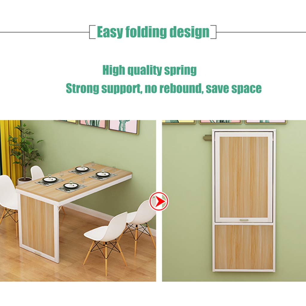 Space Saving Wall Mounted Folding Desk - Foldable Home Office Table, Kitchen Bar Desk & Computer Workstation | Perfect for Small Apartments, Dorms & Compact Workspaces