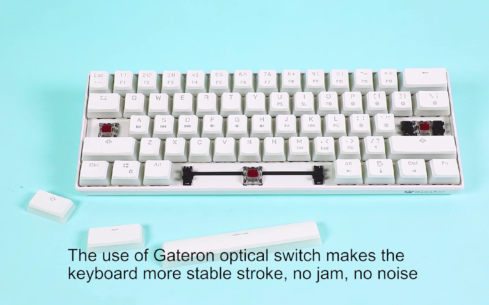 GAMAKAY MK61 RGB Mechanical Keyboard - 61 Keys, Gateron Optical Switches, Waterproof for Gaming