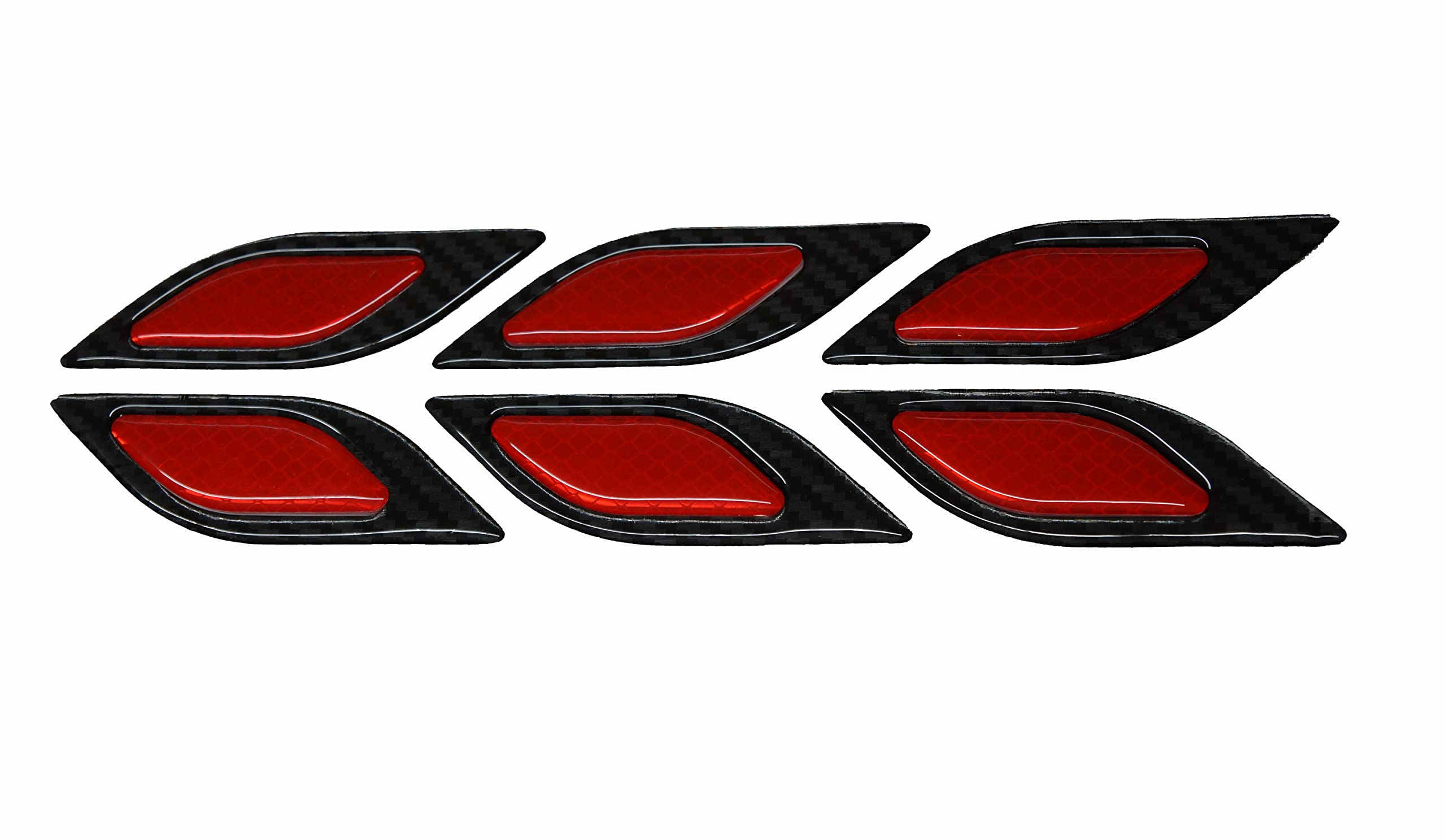 Allure Auto® Carbon Fiber Reflective Car Sticker - Anti-Scratch Warning Decal for Volkswagen Polo Bumper, Door, Fender & Hood (Red) | High Visibility Safety Protection for Night Driving & Parking