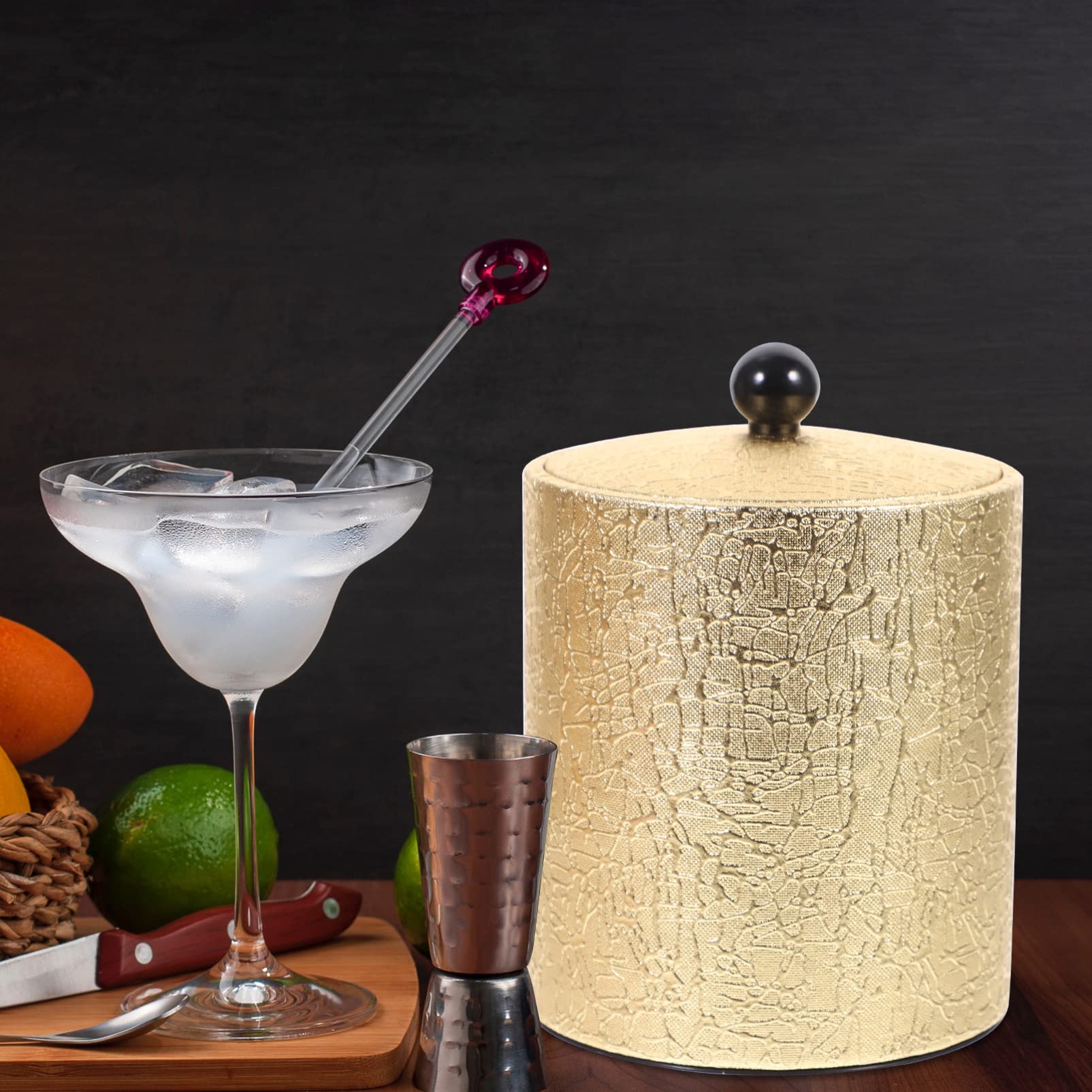 Premium Stainless Steel Ice Bucket with Lid & Ice Tongs - Gold Wine Chiller for Cocktails, Whisky & Champagne - Perfect for Home Bars, Parties & Wedding Receptions