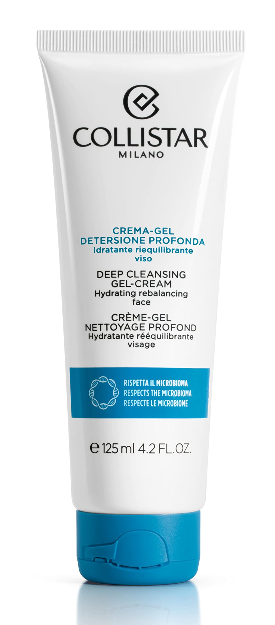 Collistar Deep Cleansing Cream Gel - Effectively Removes Makeup, Impurities & Excess Sebum with Burdock Extract - Silicone & Alcohol Free (125ml) - Perfect for Daily Skincare & Makeup Removal Routine