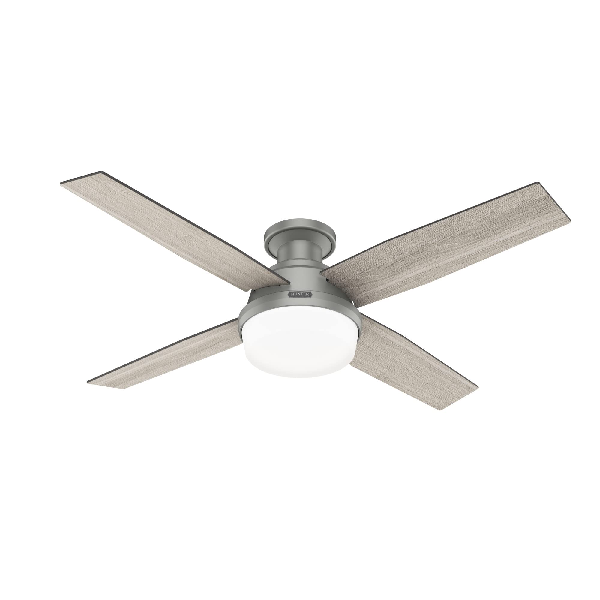 Hunter Fan Company 51736 Dempsey 52-Inch Indoor/Outdoor Ceiling Fan with LED Light Kit, Brushed Nickel Finish - Perfect for Living Room, Bedroom, Patio & Covered Porch